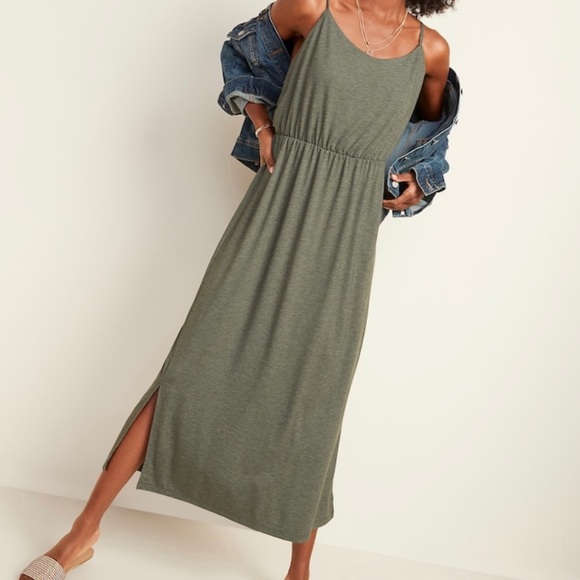 old navy green maxi dress
